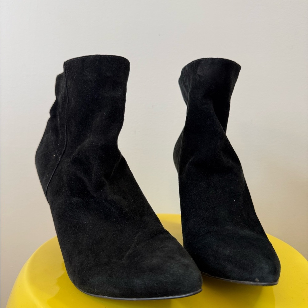 Black Suede Women's Ankle Boots - Classic Stretch Fit